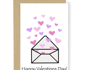 Envelope of Hearts Printable PDF Card