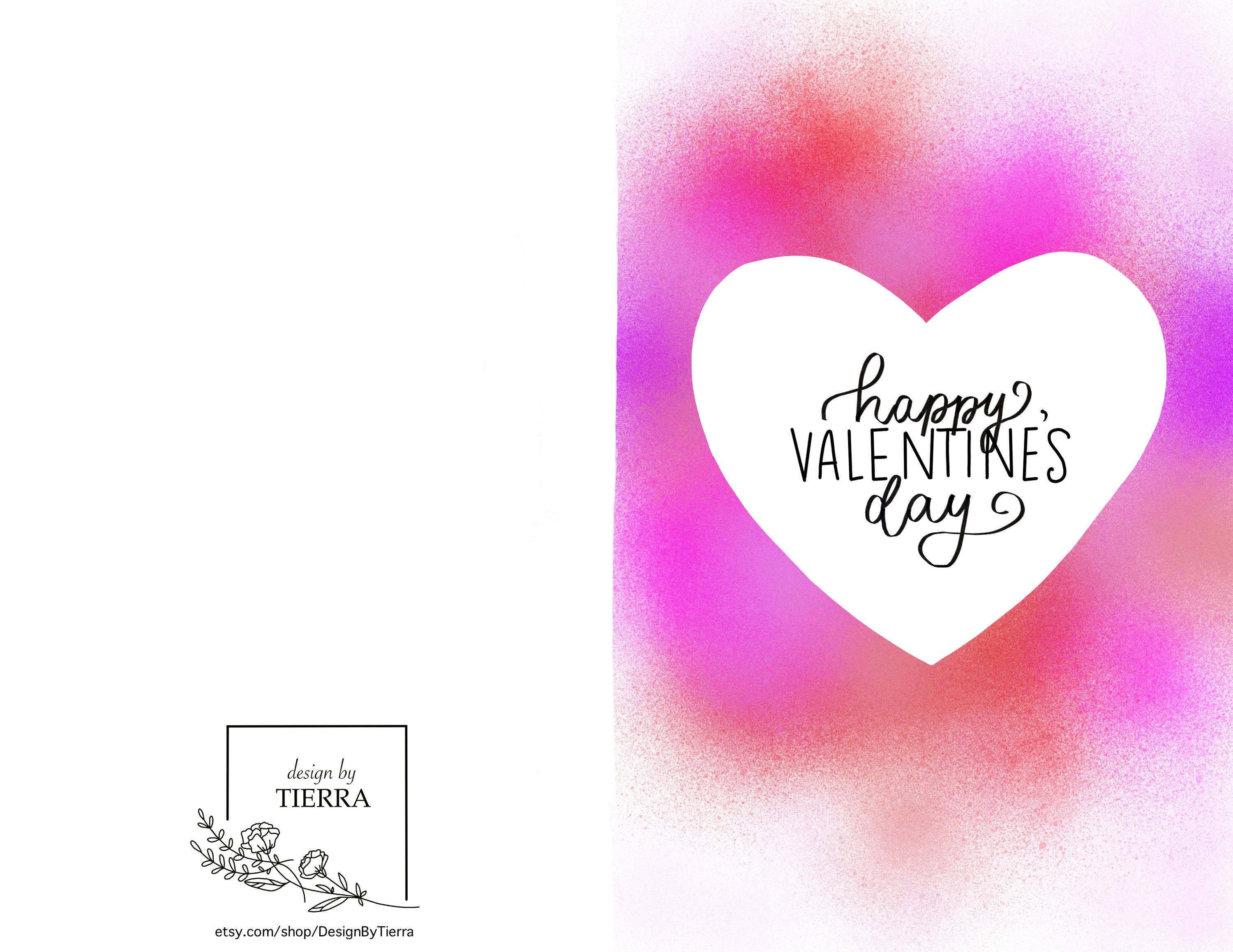 Printable PDF Valentine's Day Card - Etsy