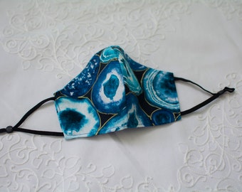 Women's Cotton Mask: 2-Layer Tight-Weave 100% Cotton with Adjustable Straps & Nose Bar - Lemon Pattern