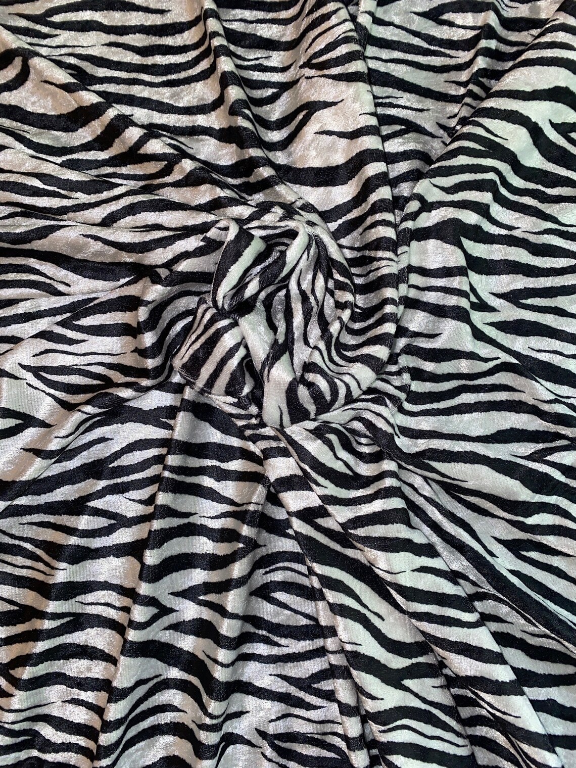 Zebra Print Cute Velour Fabric By The Yard Zebra Stripe Print Etsy