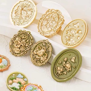 Sellos de cera con marco vintage, sellos de cera vintage para invitaciones, bodas, regalos, kit de sellos de cera, lacre para horno.