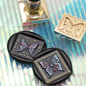 Wachs Siegel Stempel, Schmetterling Probe Stempel Wachs Siegel für Einladung, Hochzeit, Geschenkverpackung, Schmetterling Probe Wachsstempel Kit, Bienenwachsstempel