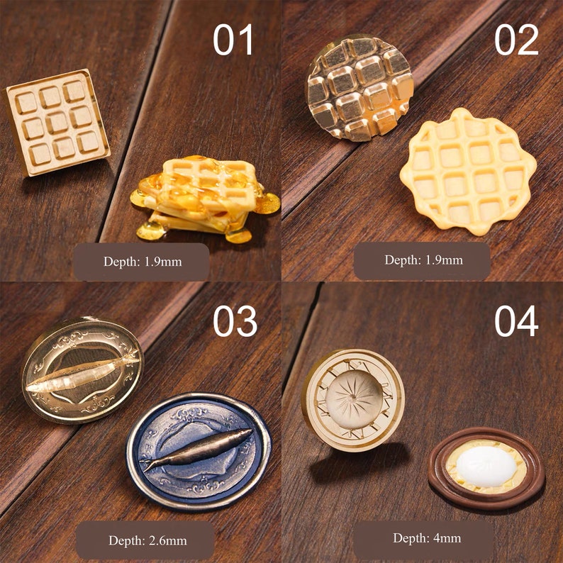 3D Waffles Wax Seal Stamps Waffles Stamp Fish Wax Seals for Etsy