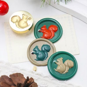 Wachs Siegel Stempel, Eichhörnchen Stempel Wachs Siegel für Einladung Hochzeit Umschlag Geschenk Verpackung Eichhörnchen Wax Stamp Kit, Eichhörnchen Versiegelung Stempel