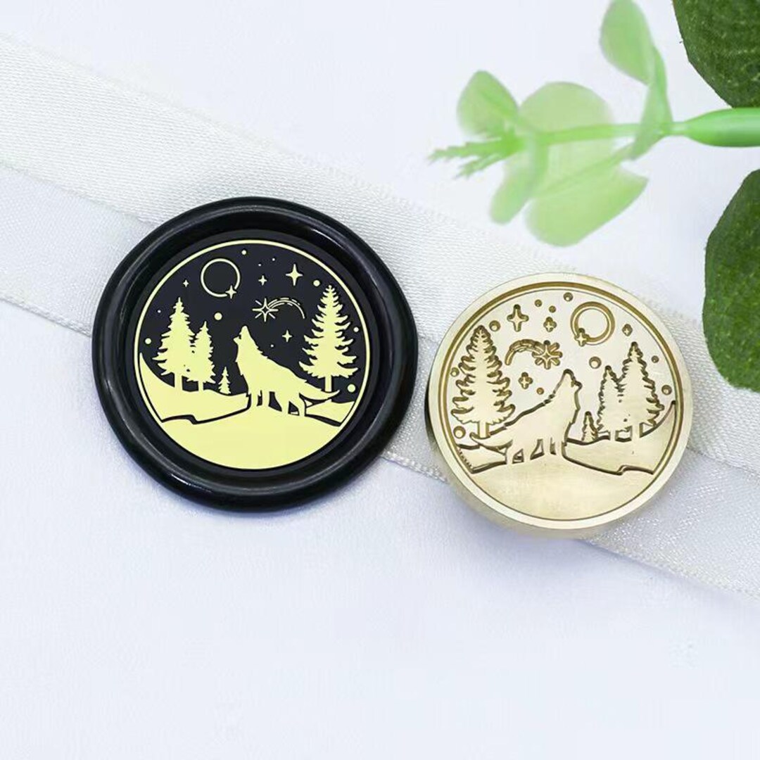 Timbro Per Ceralacca Testa Di Lupo - Ottone Argentato Con Manico In Legno 30mm - Foto 4