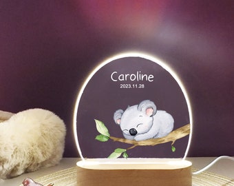 Night light for Personalized Birthday gifts, Lovely Koala night light with name, Lion night lamp, kids room Decro, Tiger night lamp Bunny