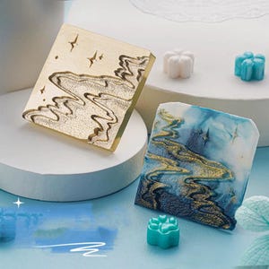 Wachs Siegel Stempel, Stern Strand Stempel Wachs Siegel für Einladung Hochzeit Umschlag Geschenkverpackung, Meereswelle Wachsstempel Kit, Nachtküste Versiegelung stempel