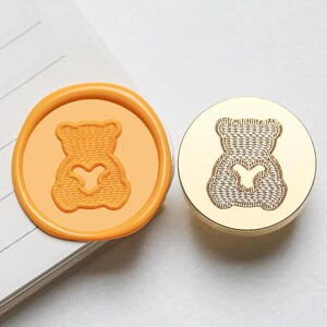 Wachs-Siegelstempel, gestrickter Bär Stempel, reizende gestrickte Bär-Wachssiegel für Einladung, Hochzeit, Geschenkverpackung, kleiner Bär, Wachsstempel-Set
