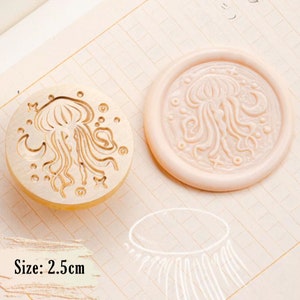 Wachs Siegel Stempel, Qualle Mond Stempel, Medusa Wachs Siegel für Einladung Hochzeit Geschenk Verpackung, Meerjelly Wachs Stempel Kit, Siegelwachs Löffel Ofen