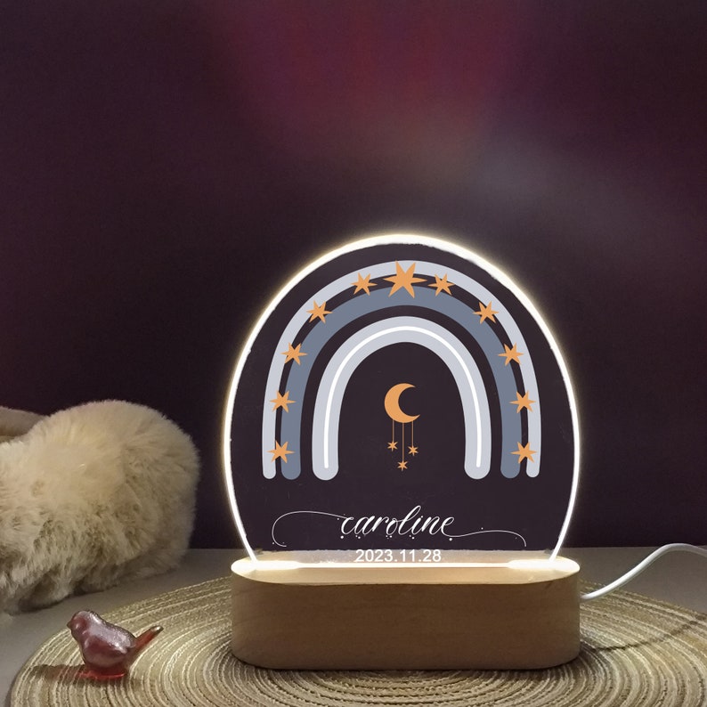 Personalized Moon Night Lights for Birth Baby Night Light With Etsy