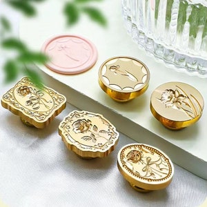 Wachs Siegel Stempel, Rosen Stempel, Narzisse Wachs Siegel für Einladung, Hochzeit, Geschenkverpackung, Schmetterling Wachsstempel Kit, Tulip Siegelstempel Kuchen