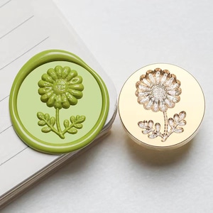 Sonnenblume Stempel, reizende Sonnenblume Wachs Siegel für Einladung Hochzeit Geschenkverpackung, 3D Sonnenblume Wachsstempel Kit