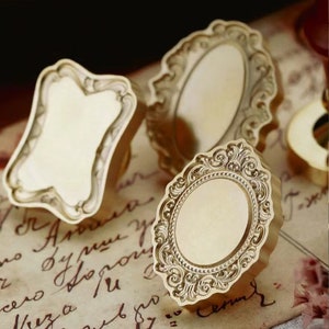 Timbri per sigilli in ceralacca con cornice vintage, nuovi timbri vintage per inviti, confezioni regalo per matrimoni, timbri in ceralacca, kit per timbri sigillanti per cornici