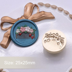 Wachs Siegel Stempel, Erdbeer Kamm Stempel Wachs Siegel für Einladung Hochzeit Umschlag Geschenkverpackung, Mädchen Party Wachs Stempel Kit Siegelwachs Ofen