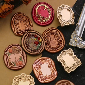 Wachs Siegel Stempel, neue Blumen Vintage Bilderrahmen Stempel Wachs Siegel für Einladung Hochzeit Geschenkverpackung, Vintage Wax Stamp Kit Rahmenversiegelung