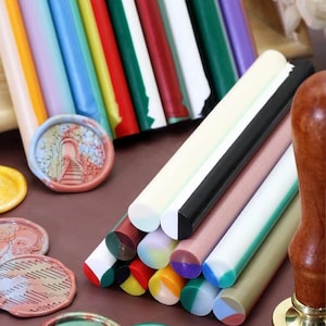 Bastões de cera para lacre, bastões de cera mista para carimbo de cera, pintura de cera de Natal, embrulho de presente, convite de casamento, bastões de cera de gelatina