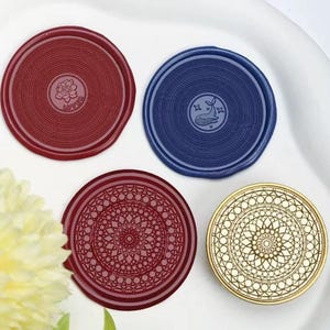 40 mm großer Wachssiegel-Stempel, Fensterblumenstempel, Dämonenbär-Wachssiegel für Einladung, Hochzeit, Geschenkverpackung, Liebhaberscheibe für Wachsstempel