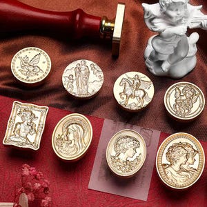Wachs Siegel Stempel, Vintage Stempel Wachs Siegel für Einladung Hochzeit Umschlag Geschenkverpackung, Vintage Engel Skulptur Wachsstempel Kit