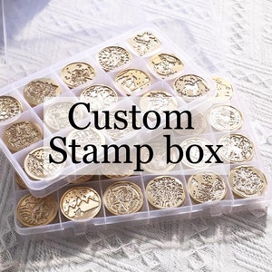 Scatola per timbri per ceralacca personalizzata, timbri per sigilli di cera premium, scatola per timbri per ceralacca, confezioni regalo, inviti per matrimoni artigianali