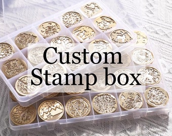 Custom Sealing Wax Stamp Box, Premium Wax Seal Stamps, Wax Stamps Box, Gift Wrapping, Invitation Wedding Stamp Craft