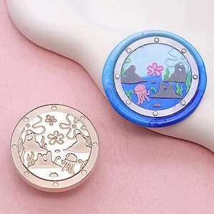 Wachs Siegel Stempel, Cartoon Meer Stempel Wachs Siegel für Einladung Hochzeit Geschenk Verpackung, Wachs Stempel Set Siegellack Ofen, Unterwasserwelt Wachs Siegel