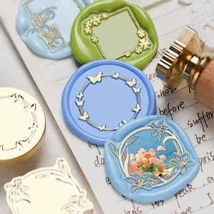 Wachs Siegel Stempel, Rahmen Stempel Wachs Siegel Kit für Einladung Hochzeit Geschenkverpackung, Vintage Bilderrahmen Wachsstempel, Französische Versiegelungsstempel