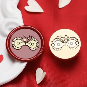 Hochzeit Wachs Siegel Stempel, Lovefish Stempel, Süßer Fisch Kuss Siegel für Einladung, Hochzeit, Geschenkverpackung, Hochzeit Wachssiegel Kit