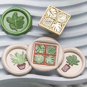 Wachs Siegel Stempel, Ginkgo Wachs Siegel für die Einladung Geschenkverpackung, Pflanzen Uhr Wachsstempel Kit, Pflanzen Versiegelung Stempel