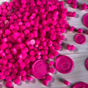 Perline di ceralacca rosa acceso 200 pezzi/scatola, perline di ceralacca rosa acceso per timbro di ceralacca, confezione regalo, timbro di invito di nozze per buste
