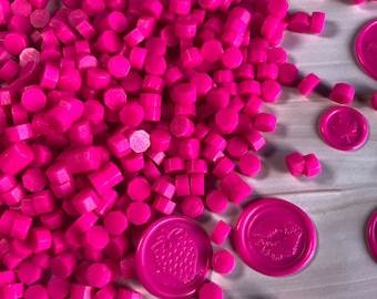 Hot pink Sealing Wax Beads 200pcs/box, Hot pink Wax Seal Beads for Wax Seal Stamp, Gift Wrapping, Envelope Wedding Invitation Stamp