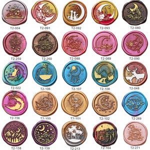 Mond Wachs Siegel Stempel, Alle Mond Stempel, Wachs Siegel für Einladung Hochzeit Geschenk Verpackung, Wachs Stempel Kit Siegelwachs Perlen Wachs Löffel Ofen, 30 mm