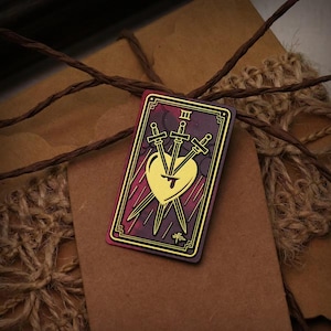 Wachs Siegel Stempel, Sword III Karte Wachs Siegel für Einladung Hochzeit Umschlag Geschenk Verpackung, Sword Heart Wax Stamp Kit, Tarot Siegel Stempel