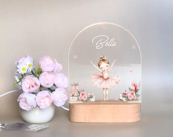Night light Personalized Ballerina girl night light for Friend baby girl, Lovely night lamp, Home gift, baby shower gift, Christmas gift