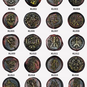 Totenkopf Wachs Siegel Stempel, Totenkopf Knochen Stempel, Schädel Wachs Siegel für Einladung Hochzeit Geschenkverpackung, Wachs Stempel Kit Wachslöffel Ofen, 30 mm