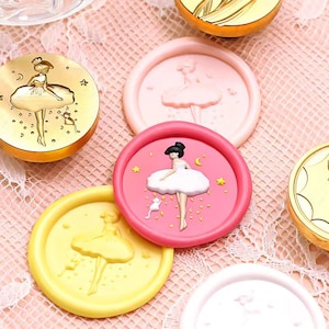 Wachs Siegel Stempel, Die Ballett Mädchen Stempel Wachs Siegel für Einladung Hochzeit Umschlag Geschenk Verpackung, Stern Mond Wachs Stempel Kit, Niedlicher Versiegelungs stempel