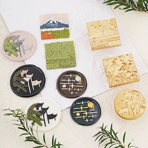 Wachs Siegel Stempel, Vintage Stempel, Sonnenuntergang leuchtende Wachssiegel für Einladung, Hochzeit, Geschenkverpackung, Landfeld Wachsstempel, Vollmond Versiegelung