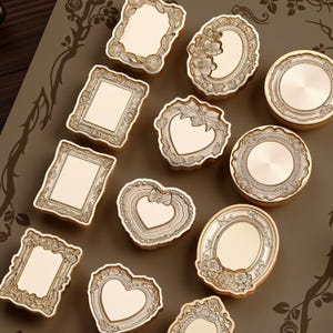Wachs Siegel Stempel, Vintage Bilderrahmen Stempel Wachs Siegel für Einladung Hochzeit Geschenk Verpackung, Vintage Wachs Stempel, Rahmen Kit Versiegelung Stempel