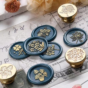 Wachs Siegel Stempel, Blumen Wachs Siegel für Einladung Hochzeit Geschenk Verpackung, Baum Wachssiegel, vierblättriges Kleeblatt Siegelstempel
