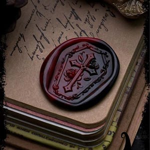Wax Seal Stamp, Dark coffin Stamp Wax Seals for Invitation Wedding envelope Gift Wrapping, vampire coffin Wax Stamp Kit, Dark Sealing stamp