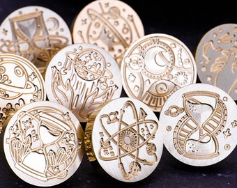 Starry Sky Wax Seal Stamp, Starry Sky Stamps, Wax Seals for Invitation Wedding Gift Wrapping, Wax Stamp Kit Sealing Wax Bead Wax Spoon, 25mm