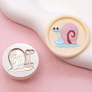 Tampon de cire, tampon de cire d'escargot dessin animé pour faire-part de mariage, kit de tampon de cire pour poêle à cacheter, escargot de dessin animé