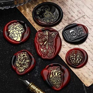 Wachs Siegel Stempel, Dark Skull Stempel Wachssiegel für Einladung Geschenk Verpackung, Wachs Stempel Kit, Knochen und Motten Wachsstempel, Dämonen Schädel Stempel