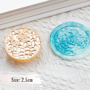 Wachs Siegel Stempel, Vollmond im Dschungel Stempel, Wachs Siegel für Einladung Hochzeit Geschenk Verpackung, Mond Wachs Stempel Kit Siegelwachs Löffel Ofen