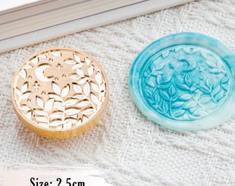 Wax Seal Stamp, Full moon in the jungle Stamp, Wax Seals for Invitation Wedding Gift Wrapping, Moon Wax Stamp Kit Sealing Wax Spoon Stove