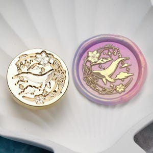 Wachs Siegel Stempel, Wal und Mond Stempel, Wal Wachs Siegel für Einladung, Hochzeit, Geschenk-Verpackung, Mond Wachs Stempel Kit, Wal und Mond Siegelstempel
