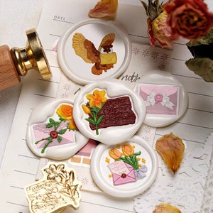 Sellos de lacre, sellos de libro de calaveras, sellos de lacre para sobres para envolver invitaciones de boda, kit de sellos de lacre con cartas de amor, sello de lacre con flores