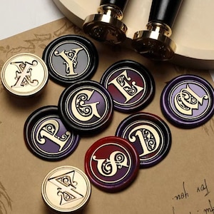 Selos de cera, selos de carta vintage, selos de cera de carta para embrulho de presente de casamento de convite, kit de selos de cera de letra maiúscula, selos de selagem