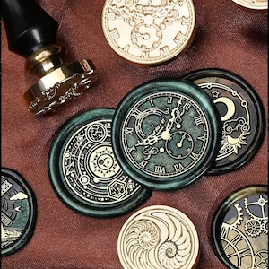 Wachs Siegel Stempel, Samsara Stempel, Sterne Wachs Siegel für Einladung Hochzeit Geschenk Verpackung, Zeit Wachs Siegel Set Wachsofen, Mond Siegelstempel