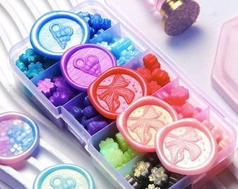 Sealing Wax Beads Box, Premium Aurora Wax Seal Beads, Auroral Wax Box for Wax Seal Stamp, Gift Wrapping, Invitation Wedding Stamp