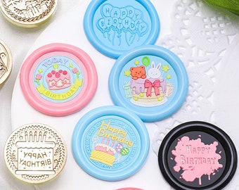 Wax Seal Stamps, Happy birthday Stamps, birthday Wax Seals for Invitation Wedding Gift Wrapping, birthday Gift Wax Stamp Kit, Sealing stamp